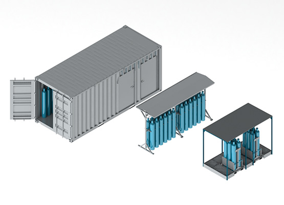 F2-/N2 gas supply